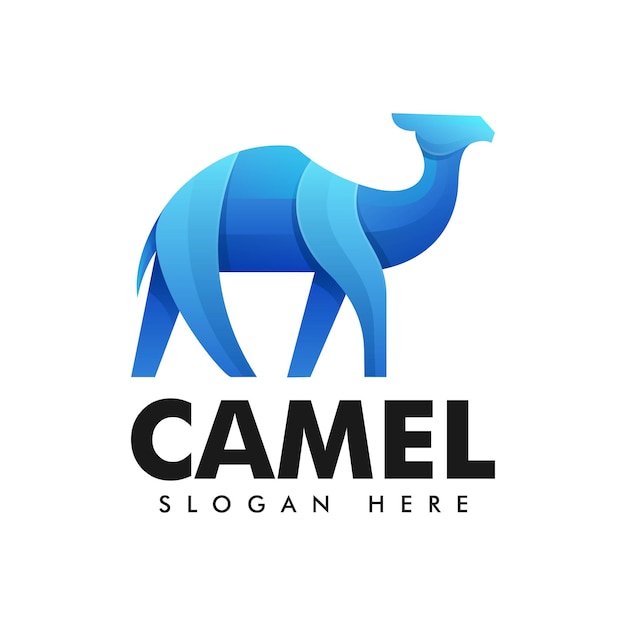 Vector Logo Ilustración Camello Estilo Colorido Degradado