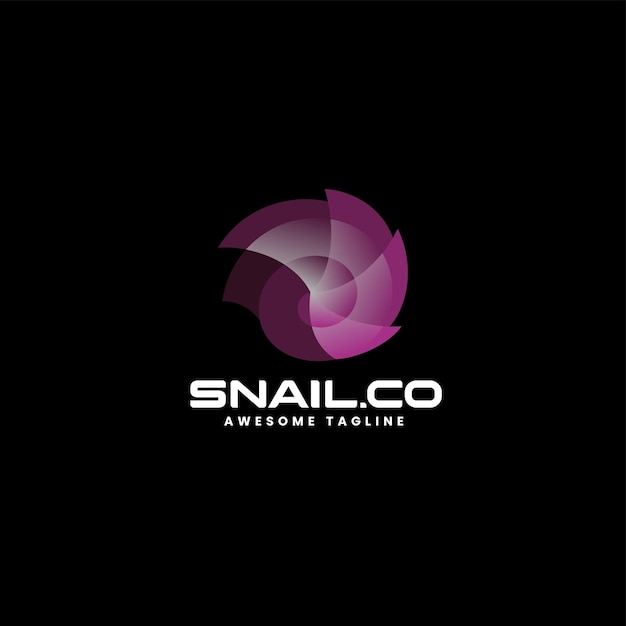 Vector Logo Ilustración Caracol Estilo Colorido Degradado