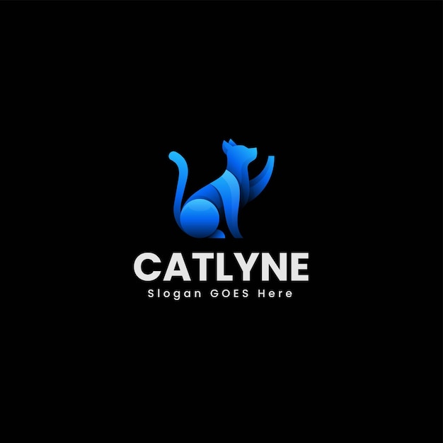 Vector Logo Ilustración Catlyne Gradiente Estilo Colorido