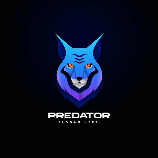 Vector Logo Ilustración Depredador Estilo Colorido Degradado