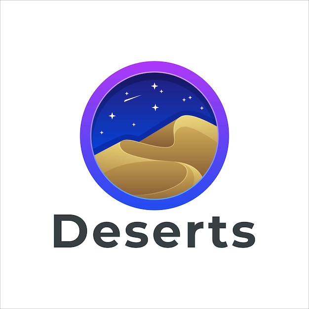 Vector logo ilustración desiertos estilo colorido degradado