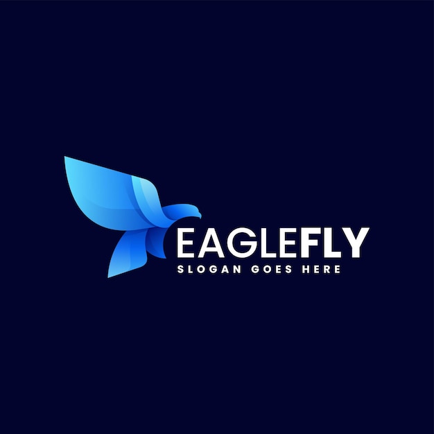 Vector Logo Ilustración Eagle Fly Gradiente Estilo Colorido