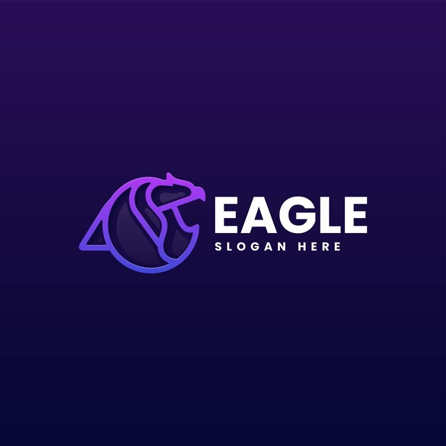 Vector Logo Ilustración Estilo Arte Línea Degradado Águila