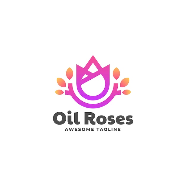 Vector Logo Ilustración Estilo Arte Lineal Rosa