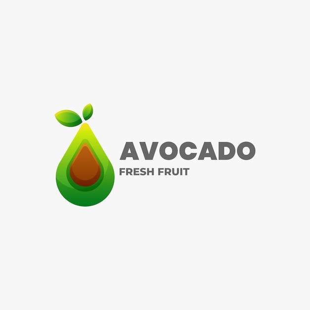 Vector logo ilustración estilo colorido degradado aguacate