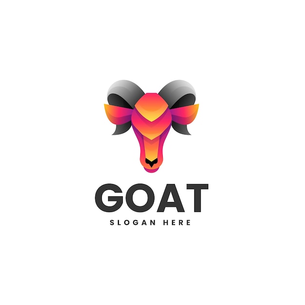 Vector Logo Ilustración Estilo Colorido Degradado Cabra