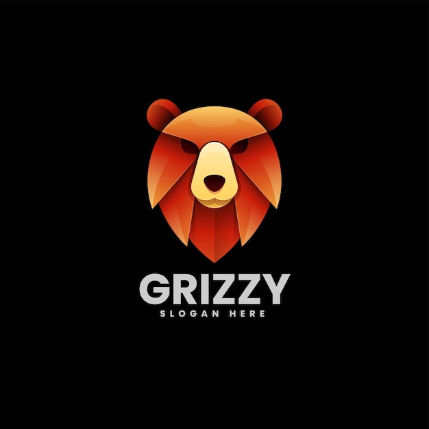 Vector vector logo ilustración estilo colorido degradado grizzly