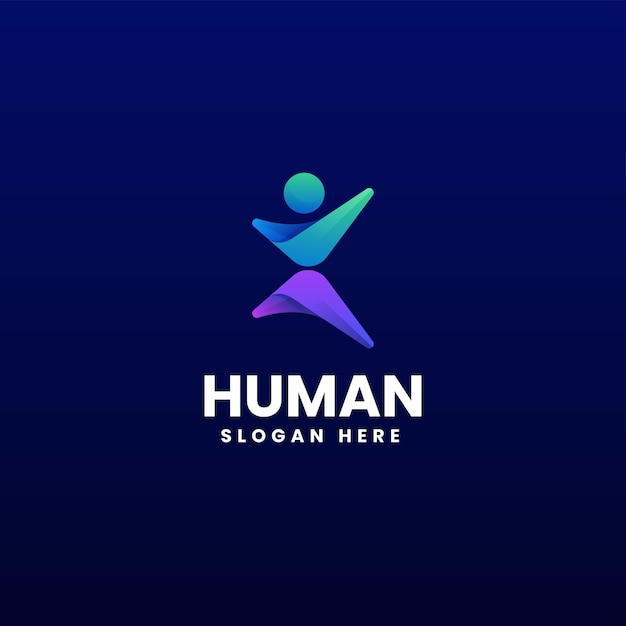 Vector Logo Ilustración Estilo Colorido Degradado Humano