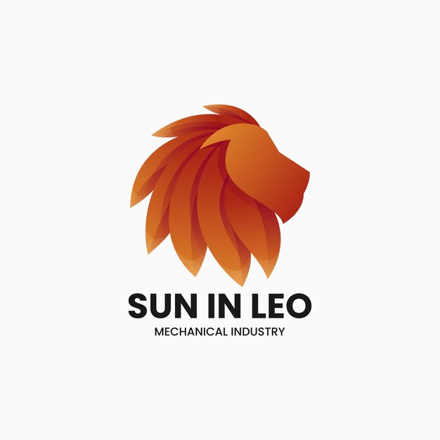 Vector Logo Ilustración Estilo Colorido Degradado Leo