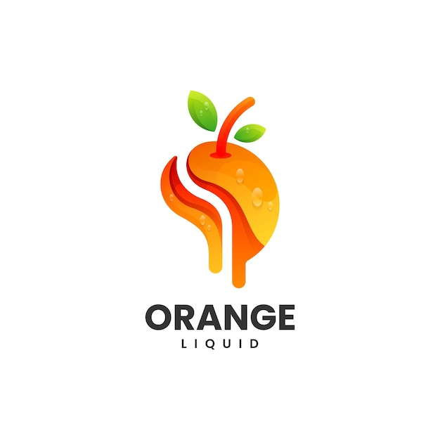 Vector Logo Ilustración Estilo Colorido Degradado Naranja