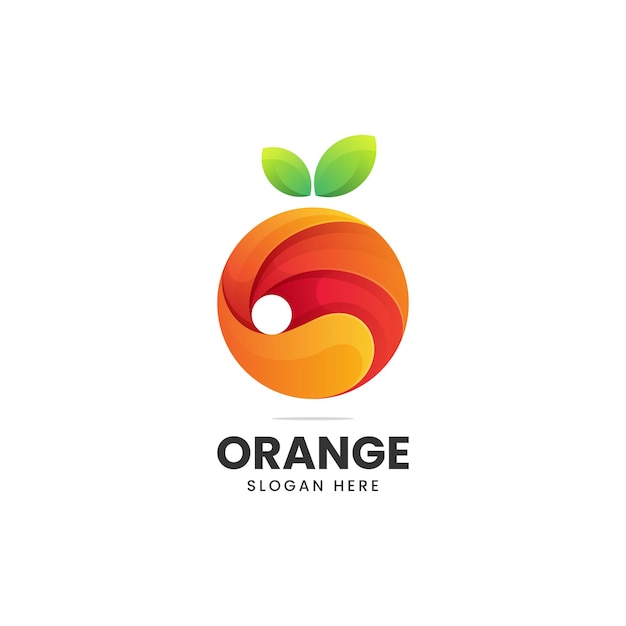 Vector Logo Ilustración Estilo Colorido Degradado Naranja