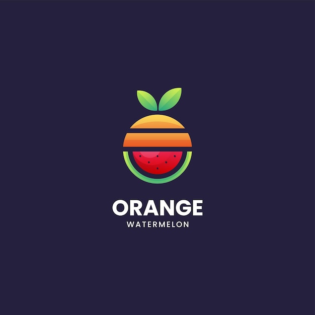 Vector logo ilustración estilo colorido degradado naranja