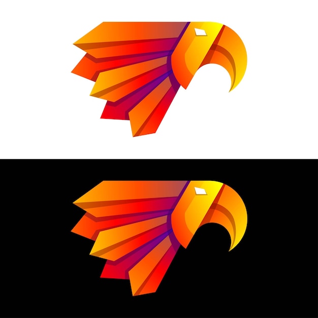 Vector logo ilustración estilo colorido degradado pájaro