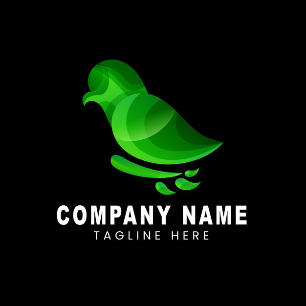 Vector Logo Ilustración Estilo Colorido Degradado Pájaro