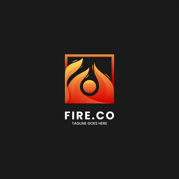 Vector Logo Ilustración Estilo Colorido Gradiente Fuego