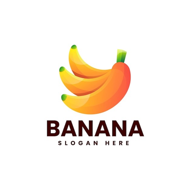 Vector Logo Ilustración Estilo Colorido Gradiente Plátano