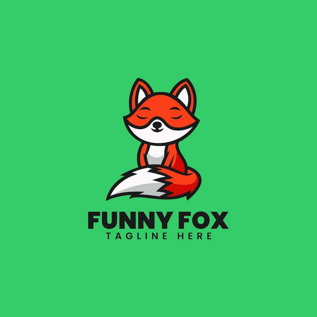 Vector Logo Ilustración Estilo Dibujos Animados Mascota Fox