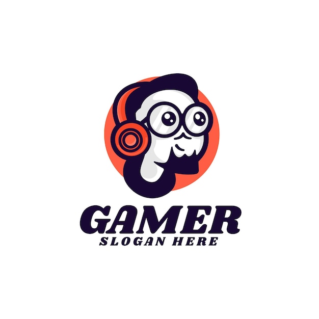 Vector Logo Ilustración Estilo Mascota Simple Gamer