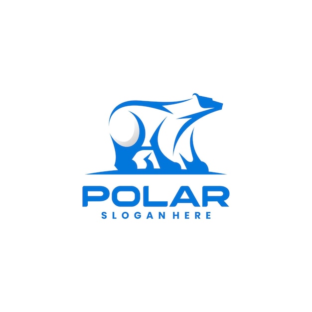 Vector Logo Ilustración Estilo Silueta Polar