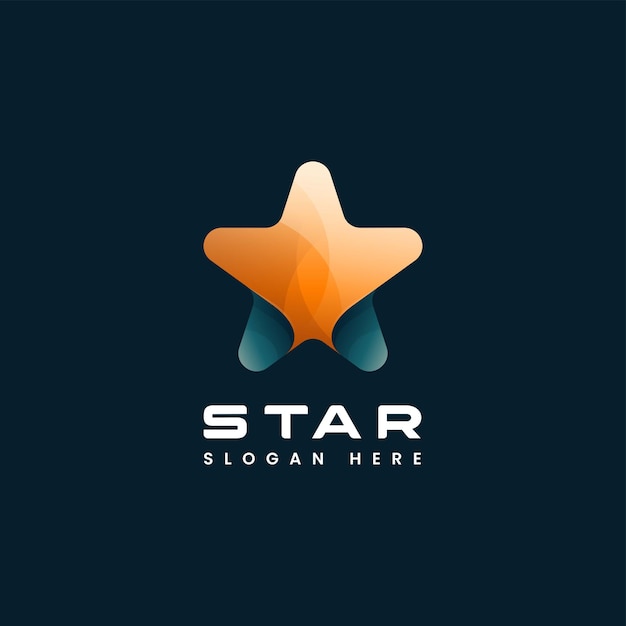 Vector Logo Ilustración Estrella Estilo Colorido Degradado