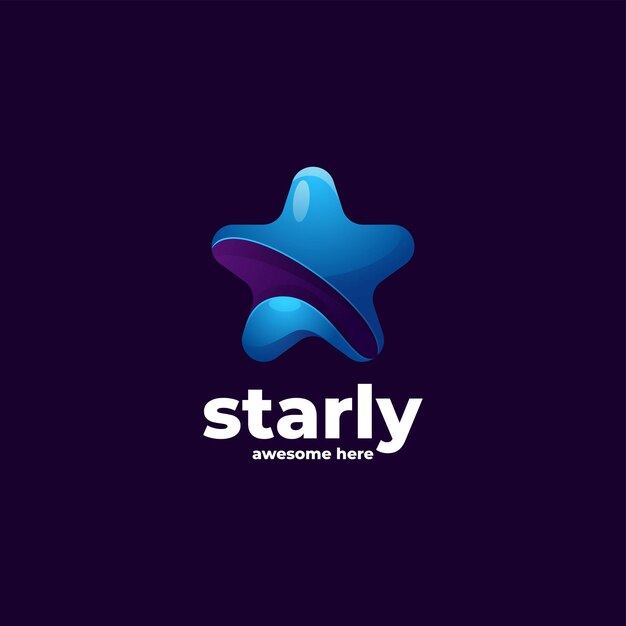 Vector Logo Ilustración Estrella Estilo Colorido Degradado