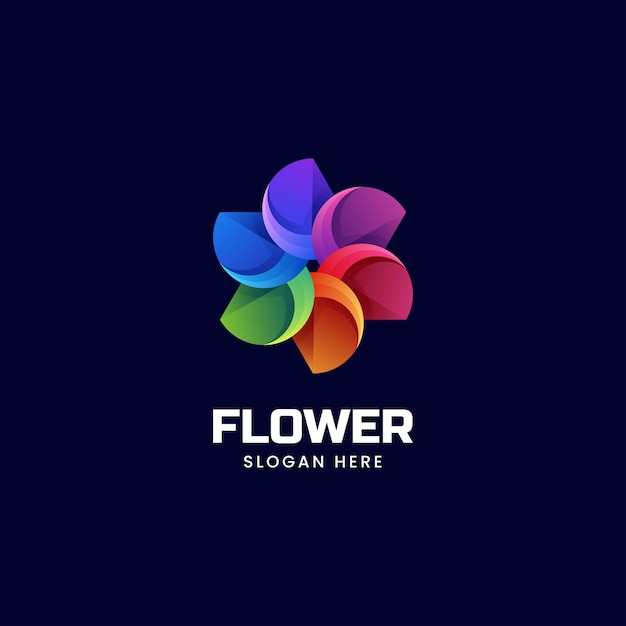 Vector logo ilustración flor estilo colorido degradado