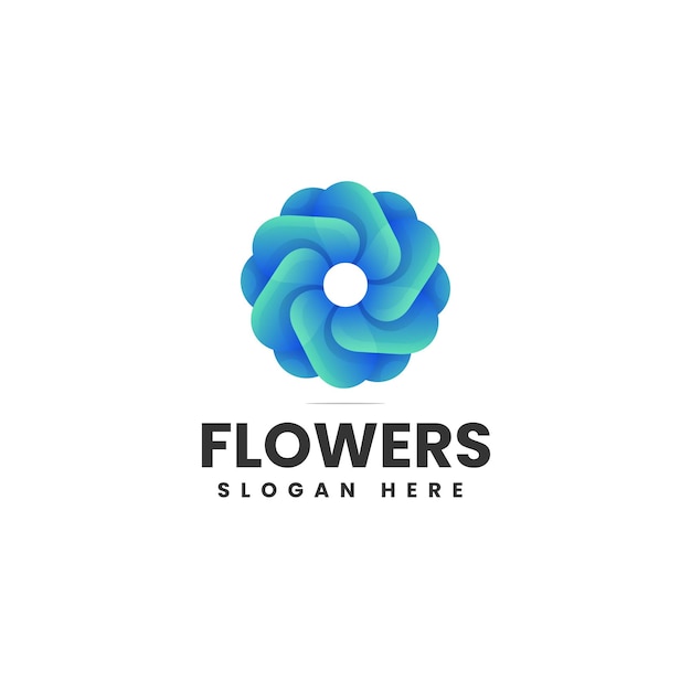 Vector Logo Ilustración Flores Estilo Colorido Degradado