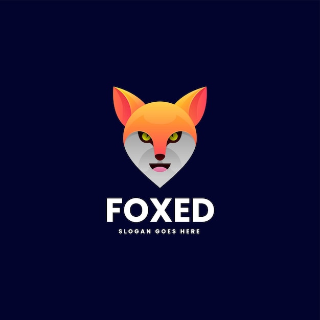 Vector vector logo ilustración fox gradiente estilo colorido