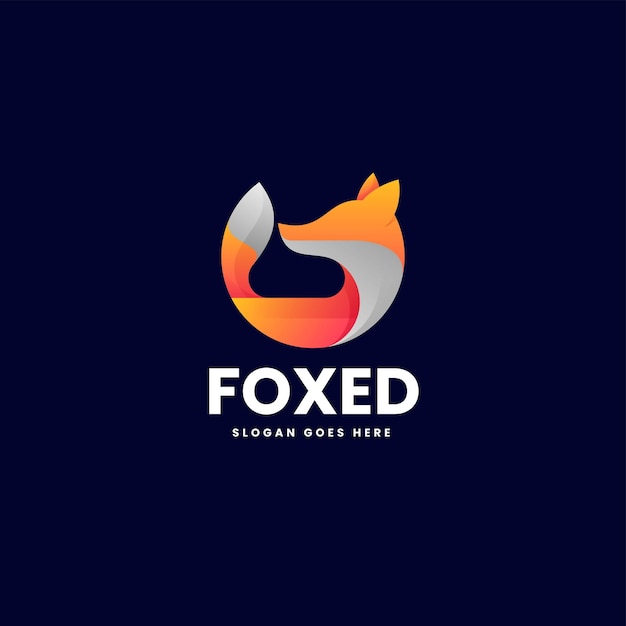 Vector vector logo ilustración fox gradiente estilo colorido