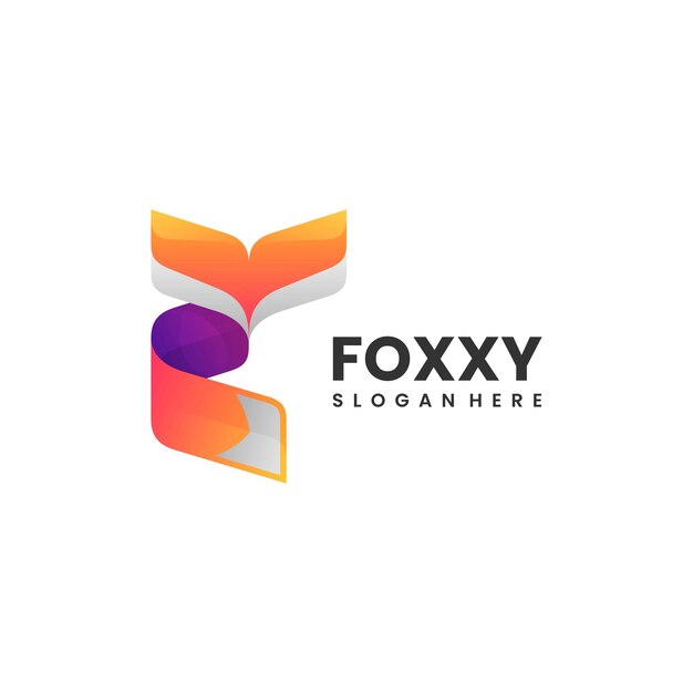 Vector Logo Ilustración Fox Gradiente Estilo Colorido