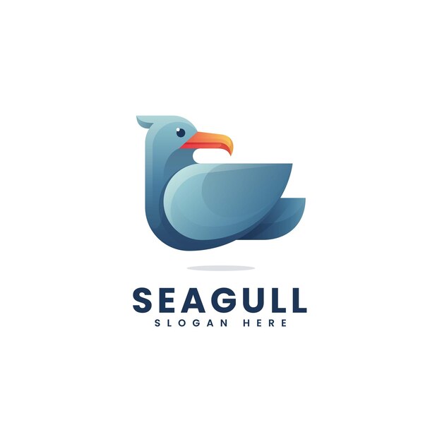 Vector Logo Ilustración Gaviota Estilo Colorido Degradado