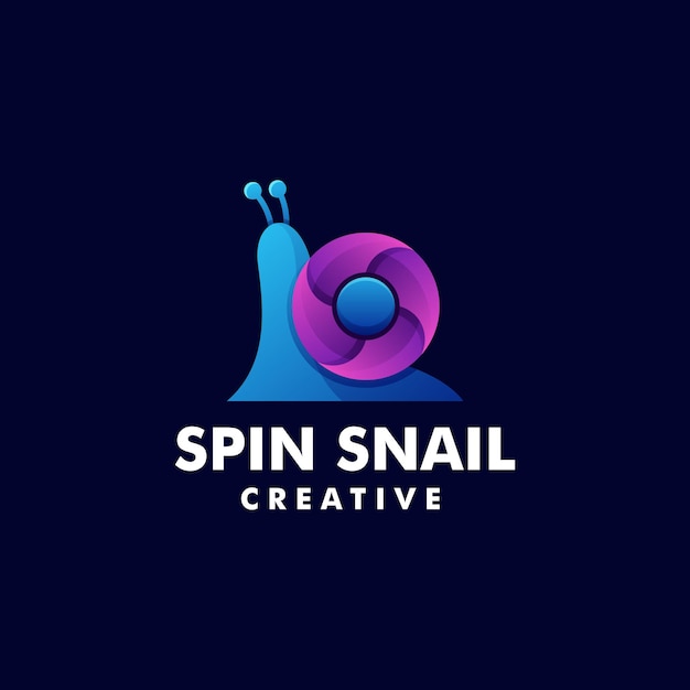 Vector Logo Ilustración Giro Caracol Estilo Colorido Degradado