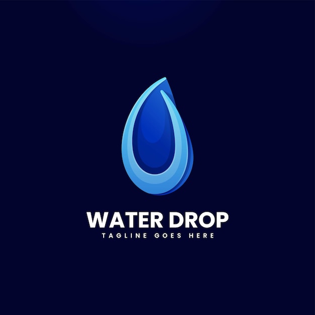 Vector Logo Ilustración Gota Agua Estilo Colorido Degradado