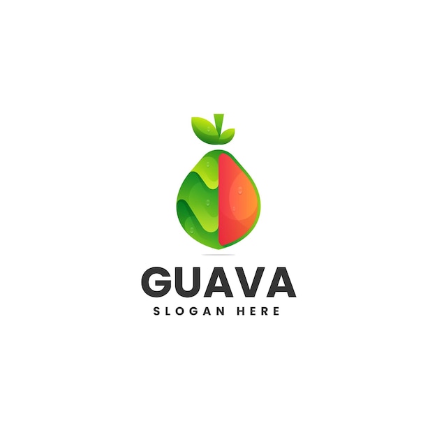 Vector Logo Ilustración Gradiente Guayaba Estilo Colorido
