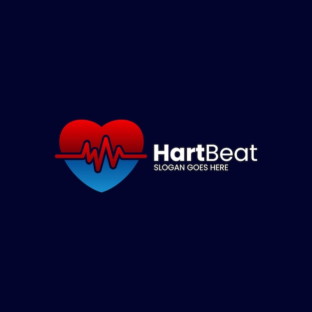 Vector logo ilustración heart beat estilo colorido degradado