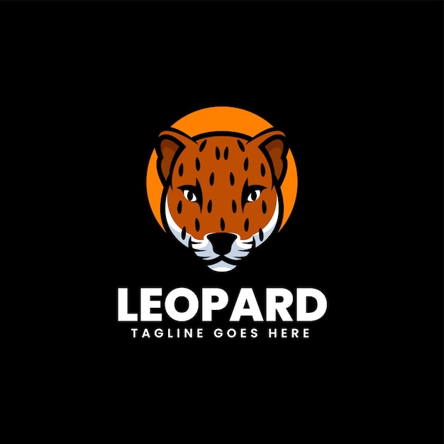 Vector Logo Ilustración Leopardo Estilo Mascota Simple