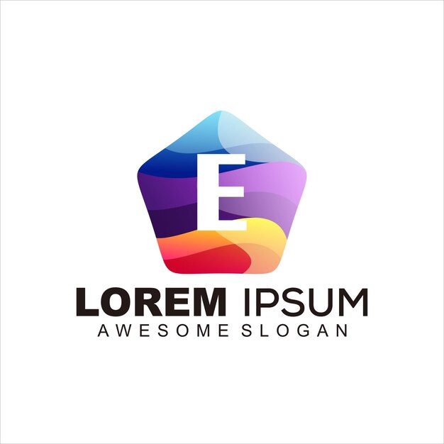 vector logo ilustración letra e degradado colorido