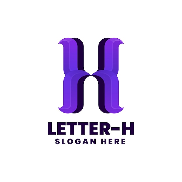 Vector logo ilustración letra h estilo colorido degradado