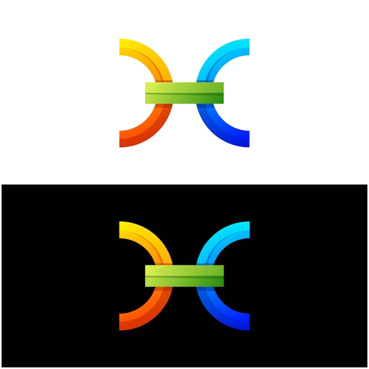 Vector vector logo ilustración letra h estilo colorido degradado