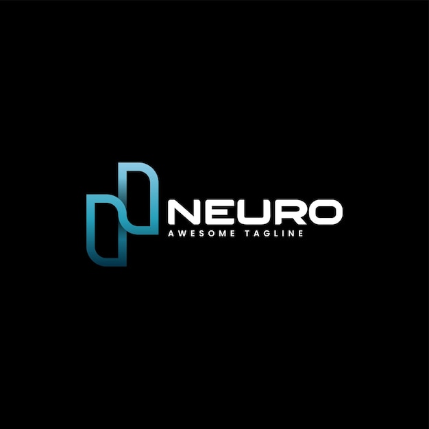 Vector Logo Ilustración Letra N Gradiente Estilo Colorido