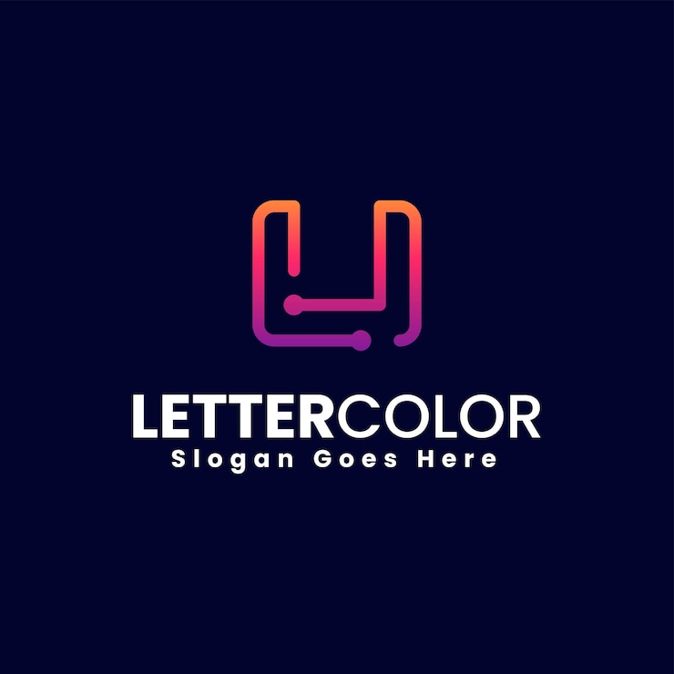 Vector vector logo ilustración letra u estilo colorido degradado