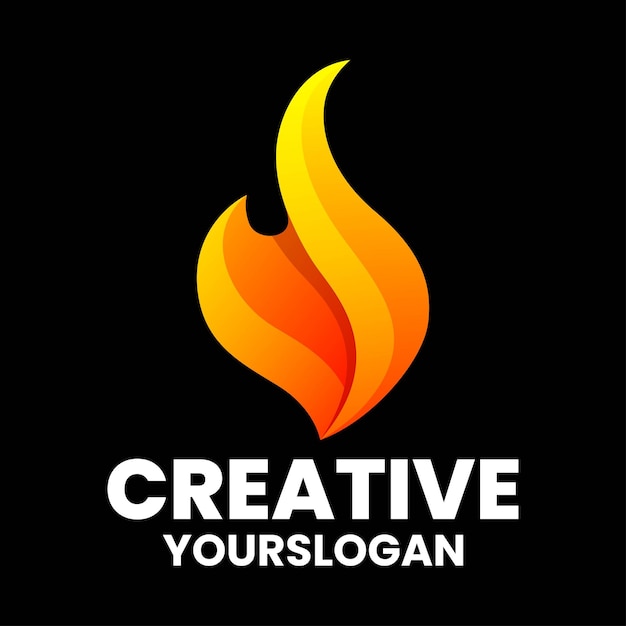 Vector logo ilustración llama degradado colorido