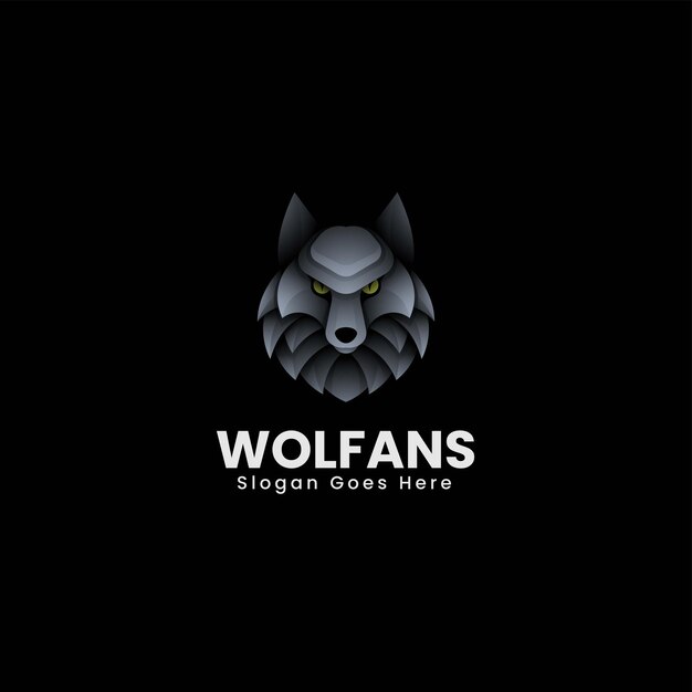Vector Logo Ilustración Lobo Estilo Colorido Degradado