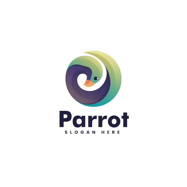 Vector Logo Ilustración Loro Estilo Colorido Degradado