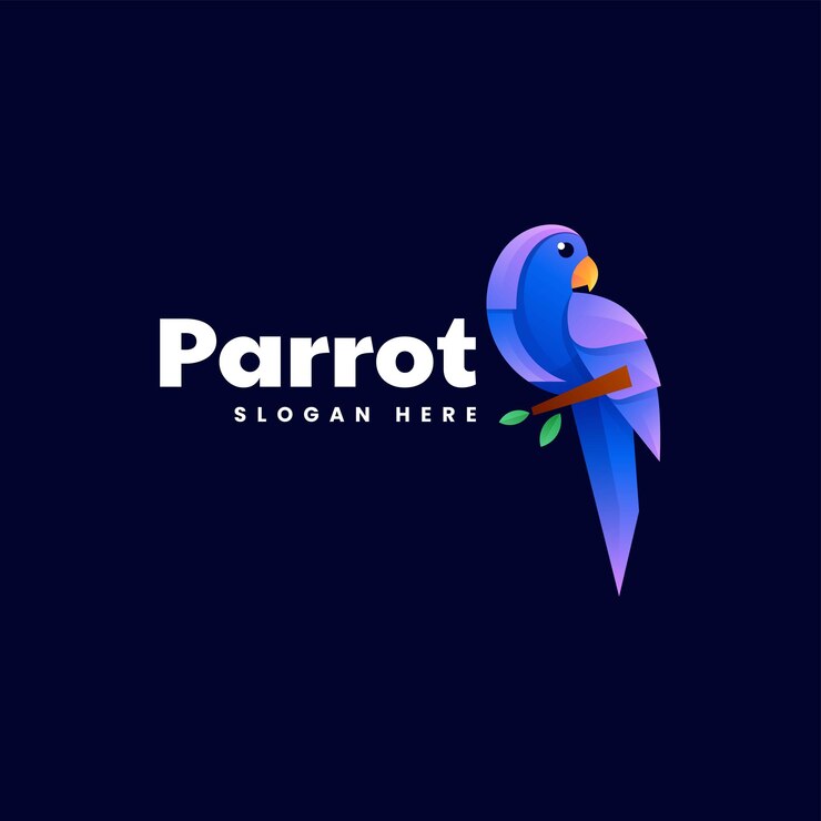 Vector vector logo ilustración loro estilo colorido degradado