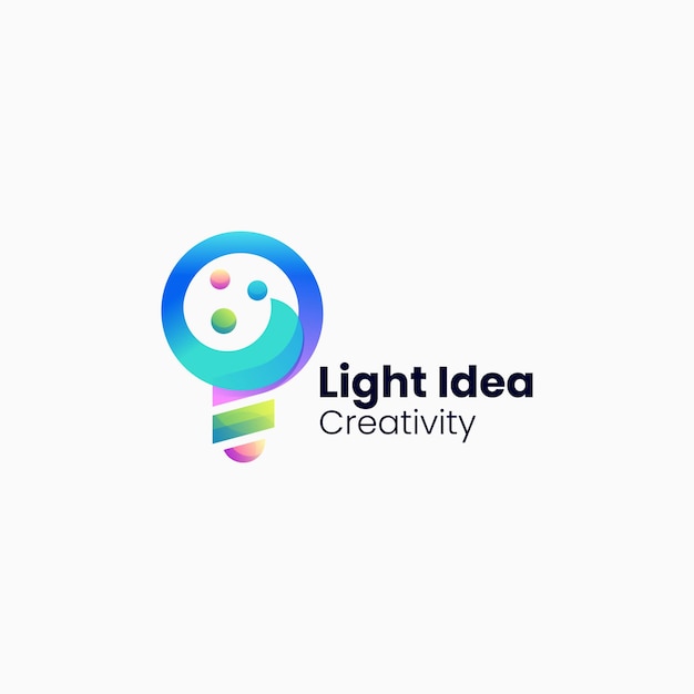 Vector logo ilustración luz idea gradiente estilo colorido