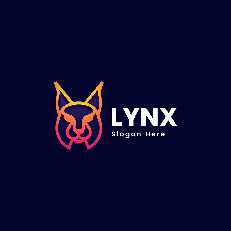 Vector vector logo ilustración lynx gradiente línea arte estilo