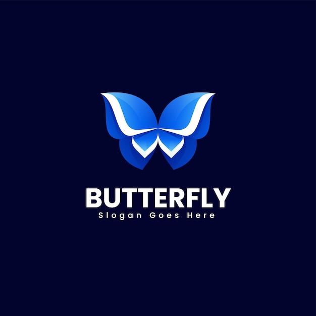 Vector Logo Ilustración Mariposa Estilo Colorido Degradado