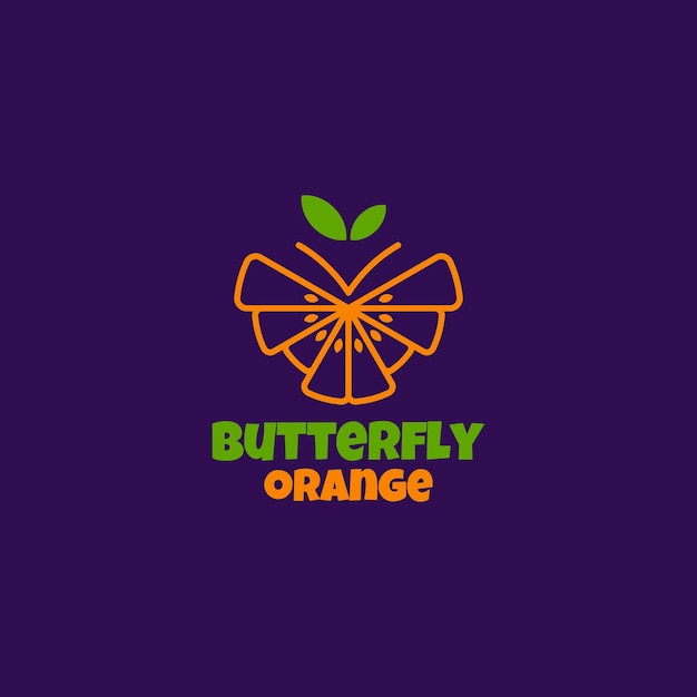 Vector logo ilustración mariposa línea naranja estilo arte