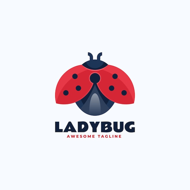 Vector Logo Ilustración Mariquita Estilo Plano Moderno
